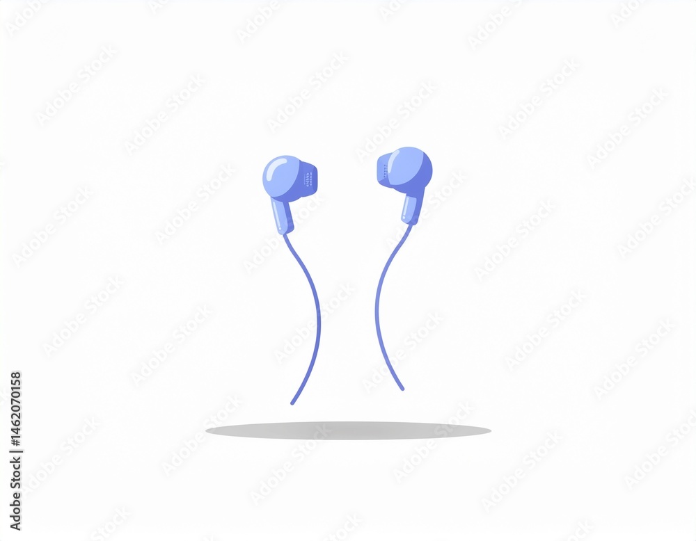 Fototapeta premium Small cartoon animation about wearing earphone icon