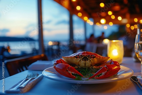 Coastal Culinary, Exquisite Crab Dinner with a Breathtaking Ocean View