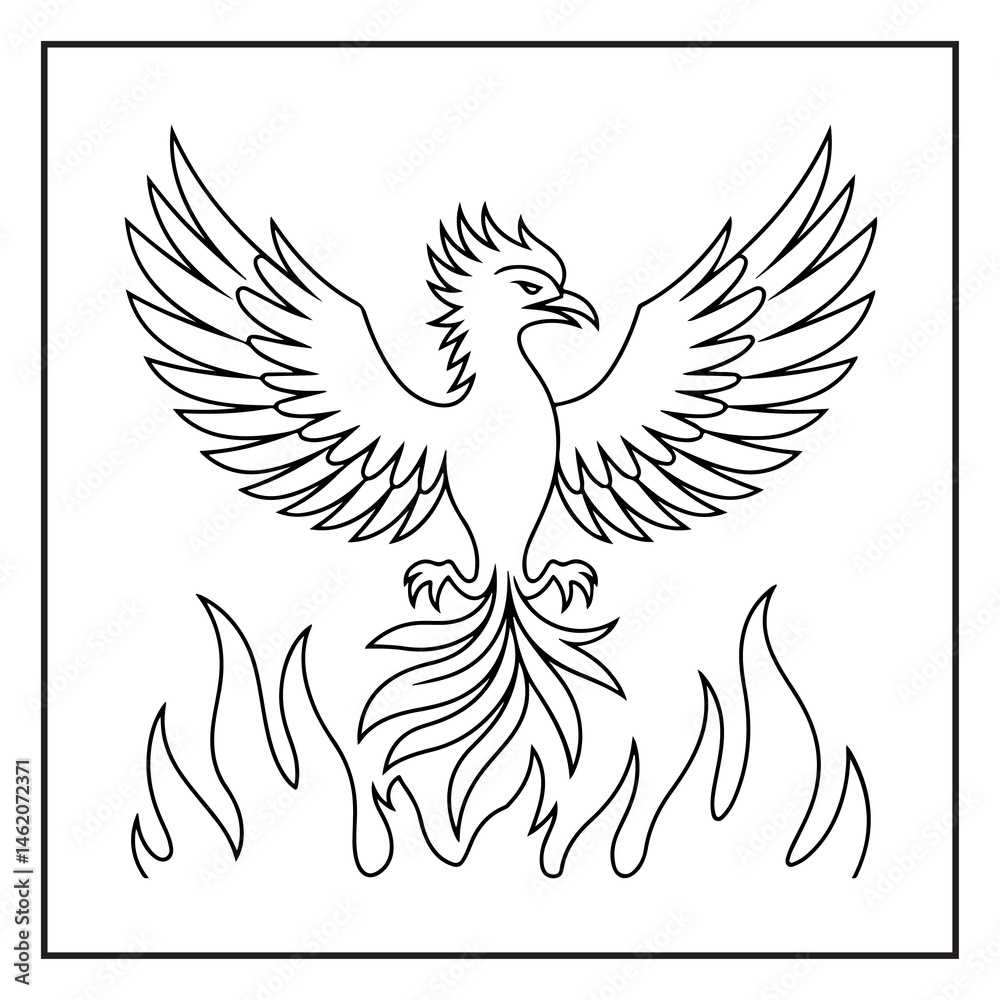 Obraz premium Fun Printable Animal Sheet – Engaging Coloring for Kids eagle with wings