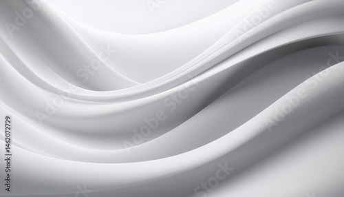 Abstract White Wave Background Elegant Smooth Curves Design