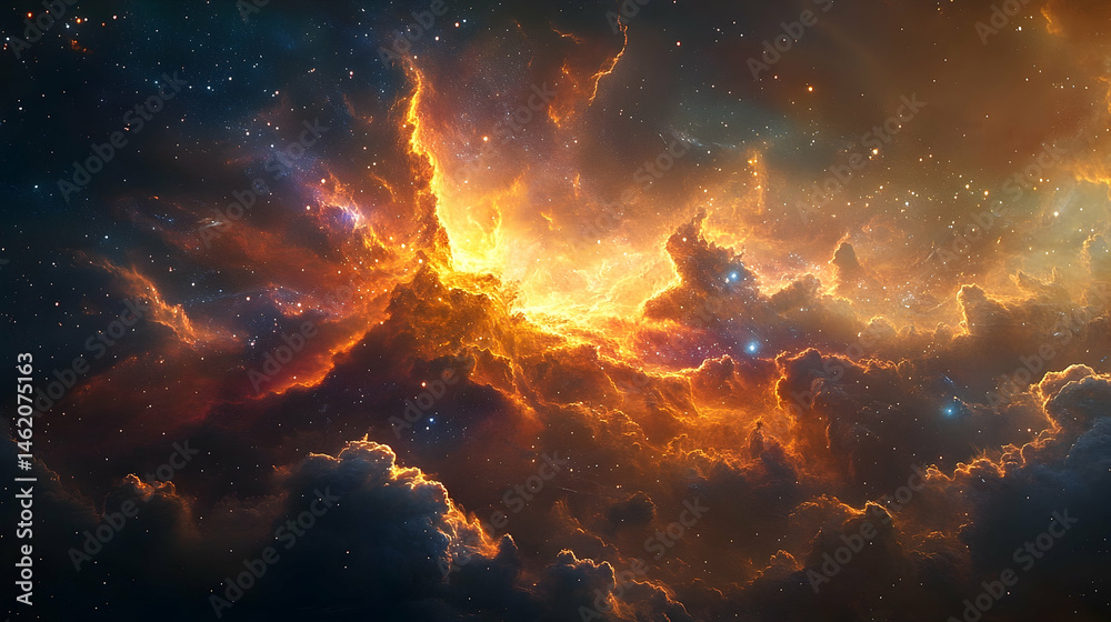 Fiery celestial nebulae, a cosmic display of vibrant colors. Fiery celestial nebulae, a cosmic display of vibrant colors.