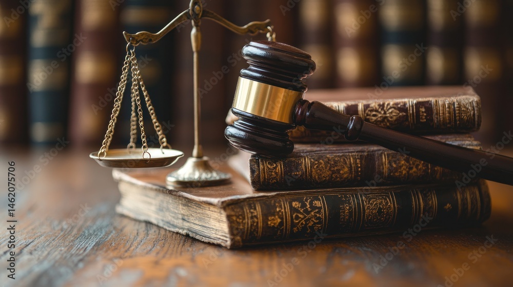 Gavel, scales, law books; justice concept Gavel, scales, law books; justice concept