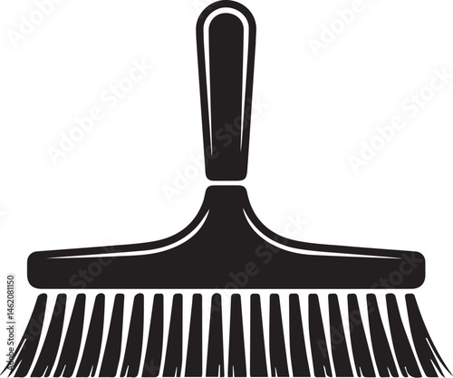 Floor Brush Silhouette | Black Vector Illustration