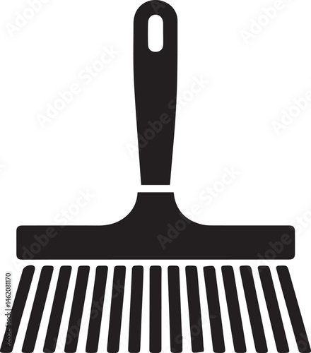Floor Brush Silhouette | Black Vector Illustration