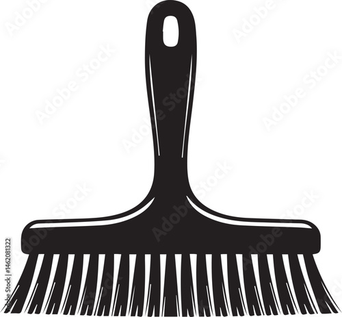 Floor Brush Silhouette | Black Vector Illustration