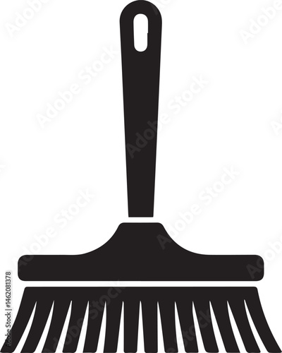 Floor Brush Silhouette | Black Vector Illustration