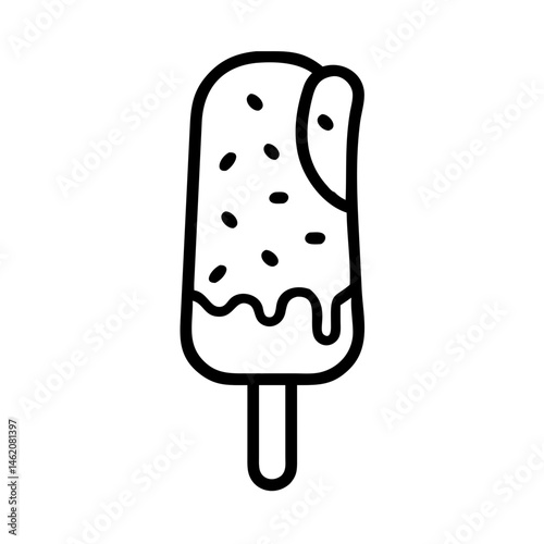Ice cream popsicle with sprinkles on white background  