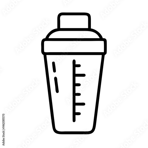 Cocktail shaker outline design for beverage preparation  