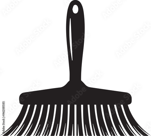 Floor Brush Silhouette | Black Vector Illustration