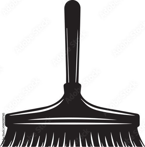 Floor Brush Silhouette | Black Vector Illustration