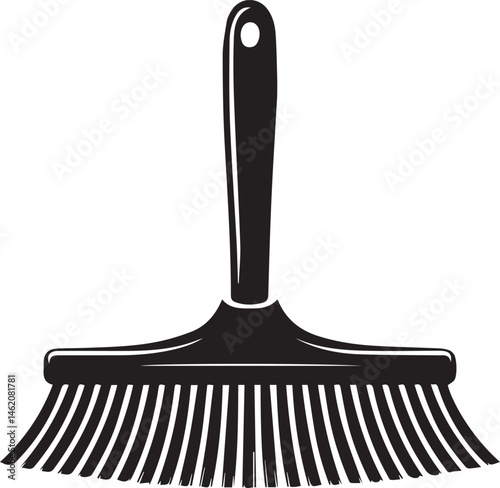 Floor Brush Silhouette | Black Vector Illustration