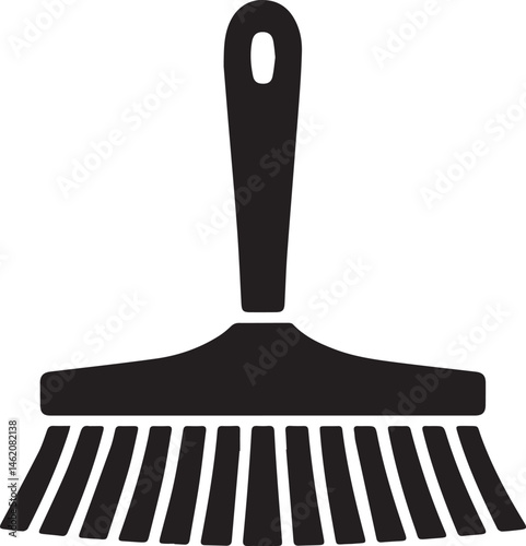 Floor Brush Silhouette | Black Vector Illustration