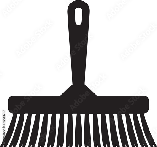 Floor Brush Silhouette | Black Vector Illustration