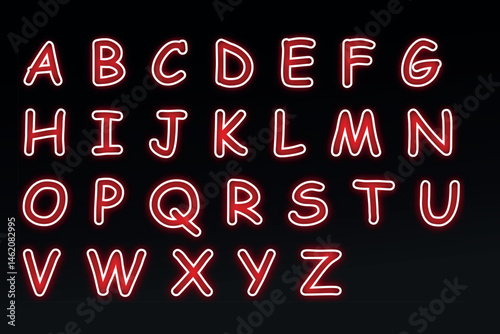 neon alphabet vector