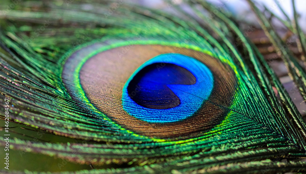 Fototapeta premium beautiful close up peacock feather