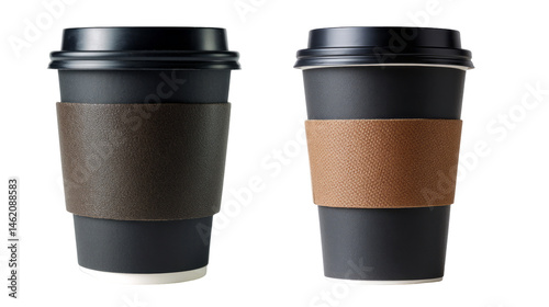 Wallpaper Mural two coffee cups with a paper sleeve on a desk isolated on transparent background	
 Torontodigital.ca