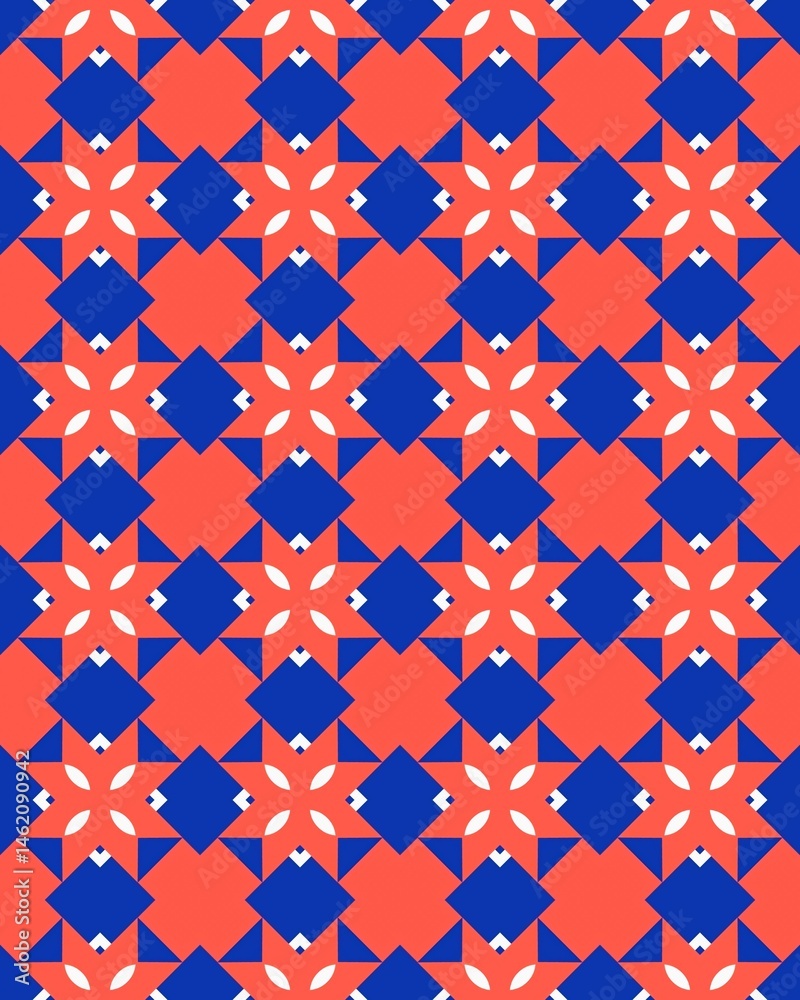 A vibrant geometric design showcases rows of stars and diamonds, creating an eye-catching visual effect with bold colors A vibrant geometric design showcases rows of stars and diamonds, creating an eye-catching visual effect with bold colors