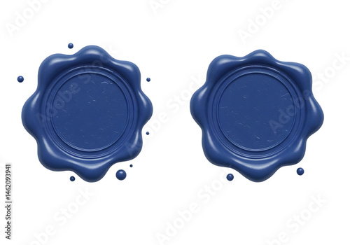 Two dark blue wax seals, a symbol of authenticity and tradition.