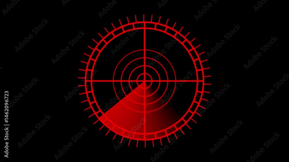 Simple Radar Scanning Navigation ,Abstract glowing radar screen with digital radio waves. Abstract glowing radar screen on radio waves.