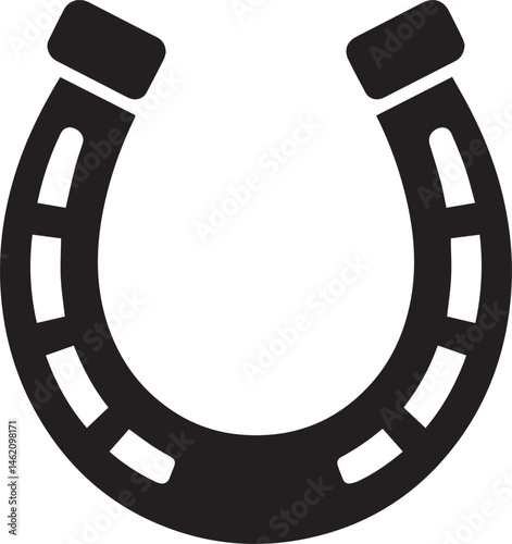 Horseshoe Silhouette in Black | Good Luck Symbol Vector Illustration
