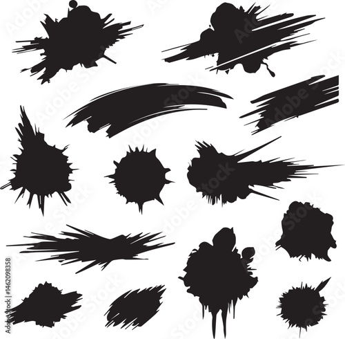 black brush strock set