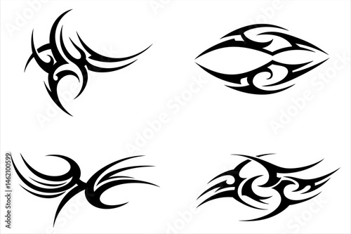 Tribal Tattoo Designs Four Unique Black Ink Tattoo Art Ideas
