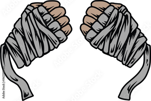 hand with handwrap fighting