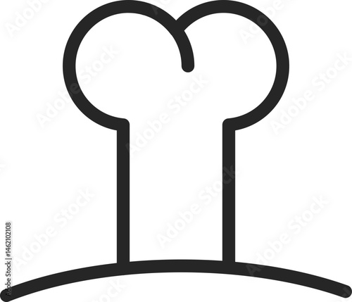 Minimalist icon of a stylized tree with a rounded crown. Symbolizes nature, growth, simplicity. Perfect for ecofriendly designs, branding, or informational graphics.