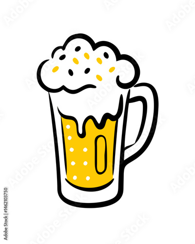 Refreshing beer with frothy head served in a glass on a sunny patio during a casual summer gathering