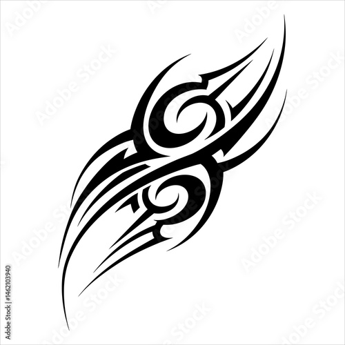 Tribal Tattoo Design Abstract Swirling Black Ink Tattoo Art