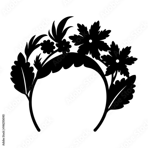 Botanical Print Headband silhouette vector