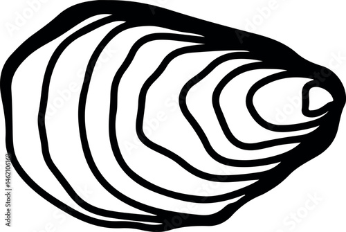  Oysters and wine, drawing, engraving, ink, line art, vector