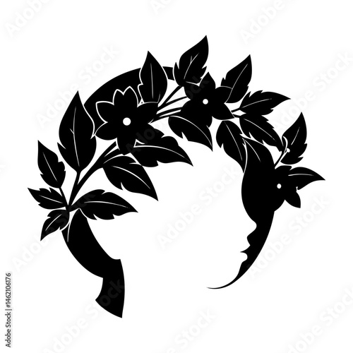 Botanical Print Headband silhouette vector
