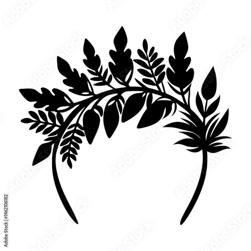 Botanical Print Headband silhouette vector
