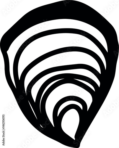  Oysters and wine, drawing, engraving, ink, line art, vector