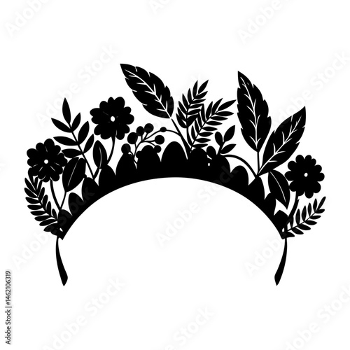 Botanical Print Headband silhouette vector