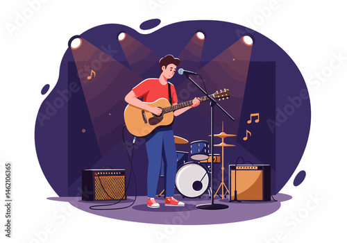 Solo Guitarist Performing On Stage At A Music Event