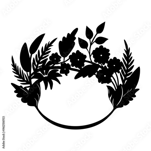 Botanical Print Headband silhouette vector