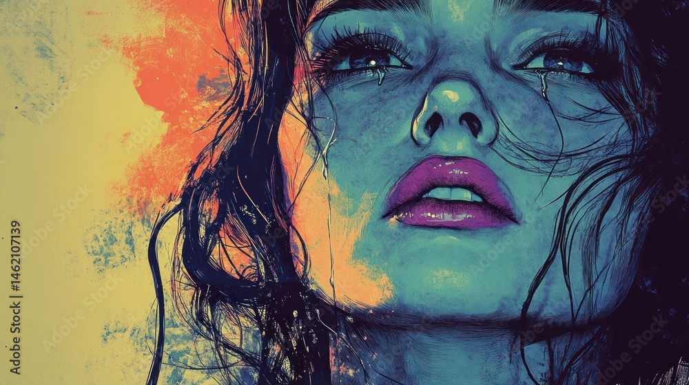 Fototapeta premium Close-up portrait, vibrant colors
