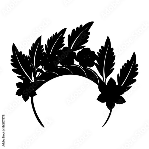 Botanical Print Headband silhouette vector