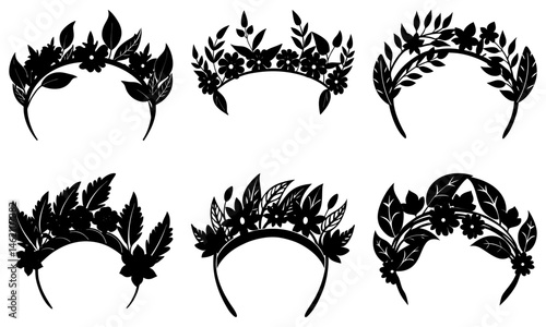 Botanical Print Headband silhouette vector