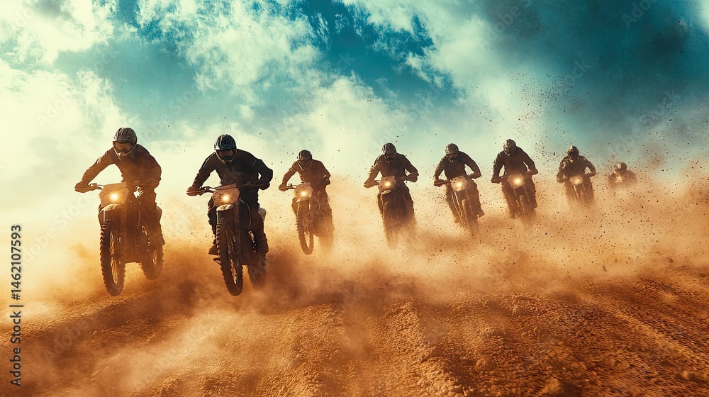 custom made wallpaper toronto digitalA dusty motocross race scene of several riders.