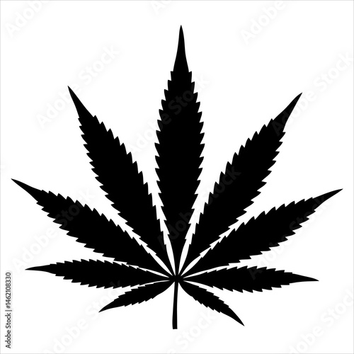 Cannabis Leaf Tattoo Design Elegant Black Ink Marijuana Tattoo Art