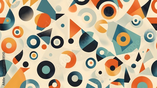 Abstract geometric pattern design on a light beige background.