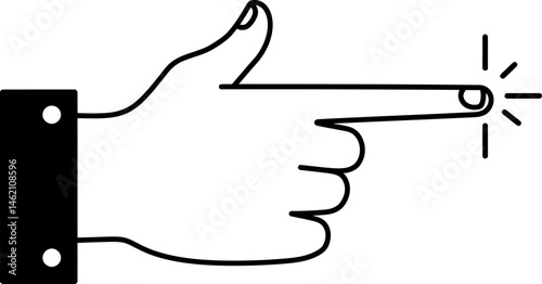 Hand Pointing, Directional Graphic, Simple Illustration, Vector Design, Finger Gesture