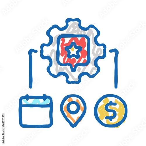 management event agency icon doodle illustration