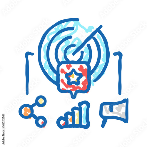marketing event agency icon doodle illustration