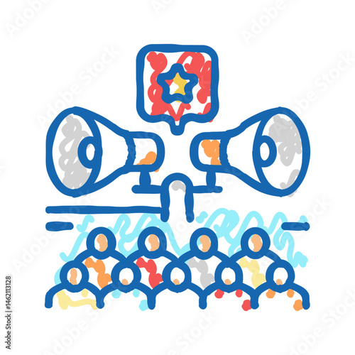 public relations icon doodle illustration
