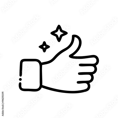 Symbol of approval represented by a hand gesture signaling positivity and encouragement in a minimalist design