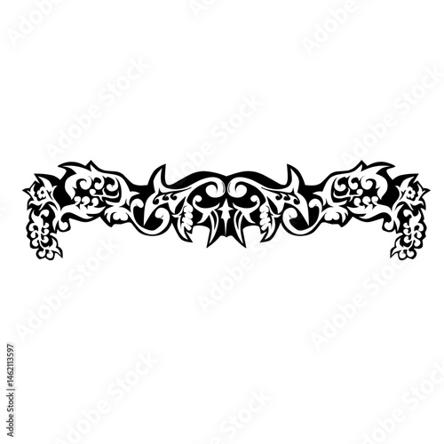 decorative floral frame in transparent shape with black background araund it.